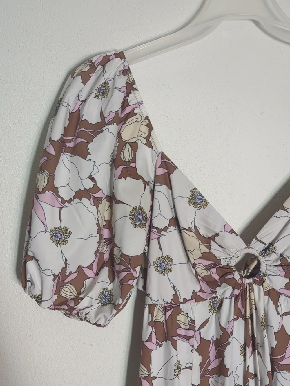 Abercrombie & Fitch Womens O Ring Dress Floral Puffed Sleeve Cottagecore Medium
